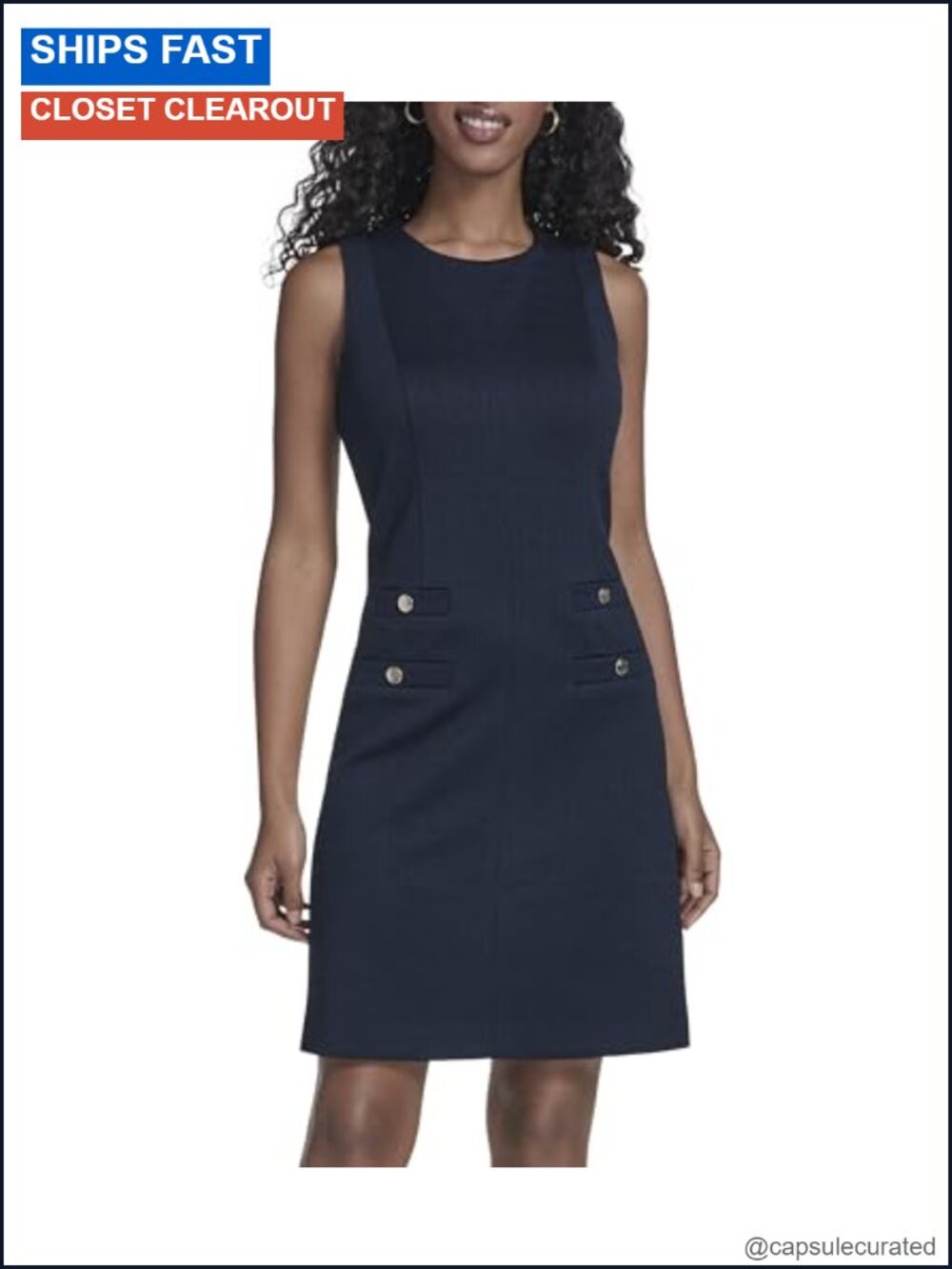 Tommy Hilfiger Sleeveless Jewel Neck Tweed Sheath Dress